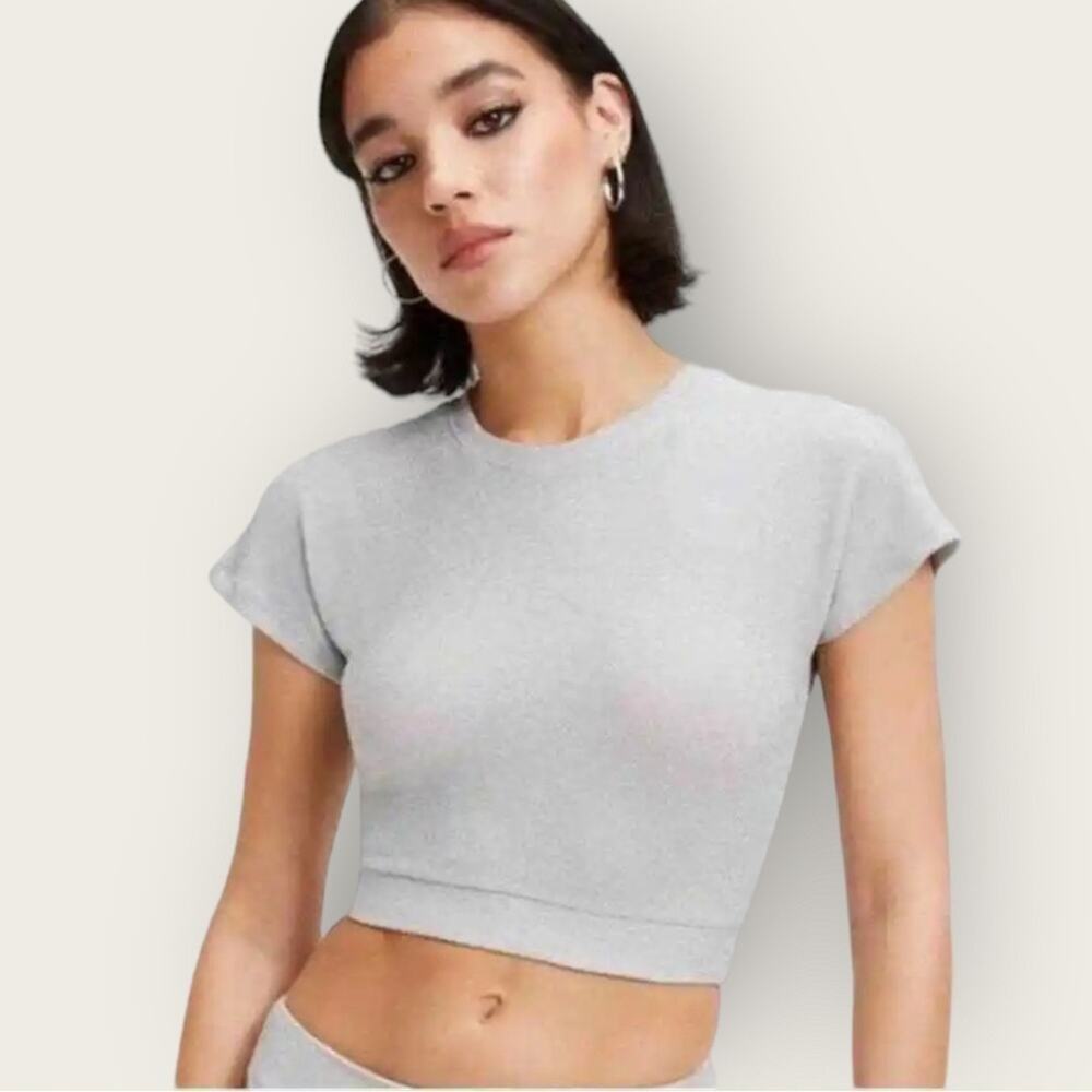 NWT | Good American | Sparkle Crop Top | Silver001 | Size 2/M